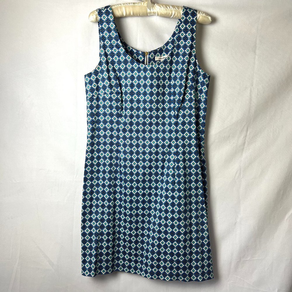 Laundry by Design  Mini Sundress Sz 8 Zipper Blue White Cotton Blue White